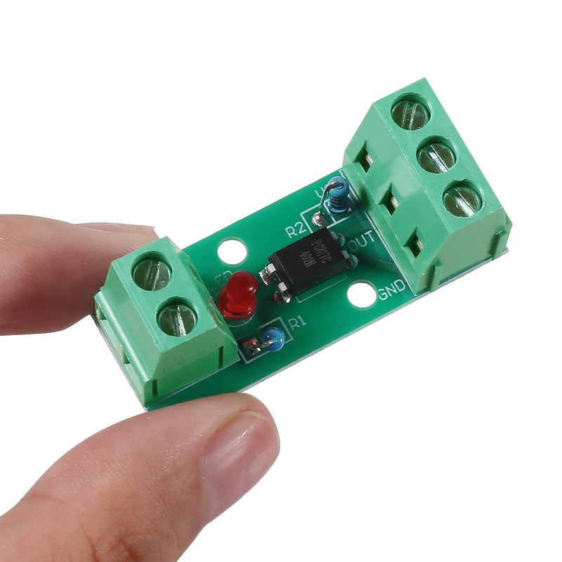 6pcs PC817 1 Channel Optocoupler Isolation Module 1CH Optocoupler PC817 3-5V 12V 24V Photoelectric Isolator PNP NPN Signal Converter Rail Holder PLC Drive Motor Board