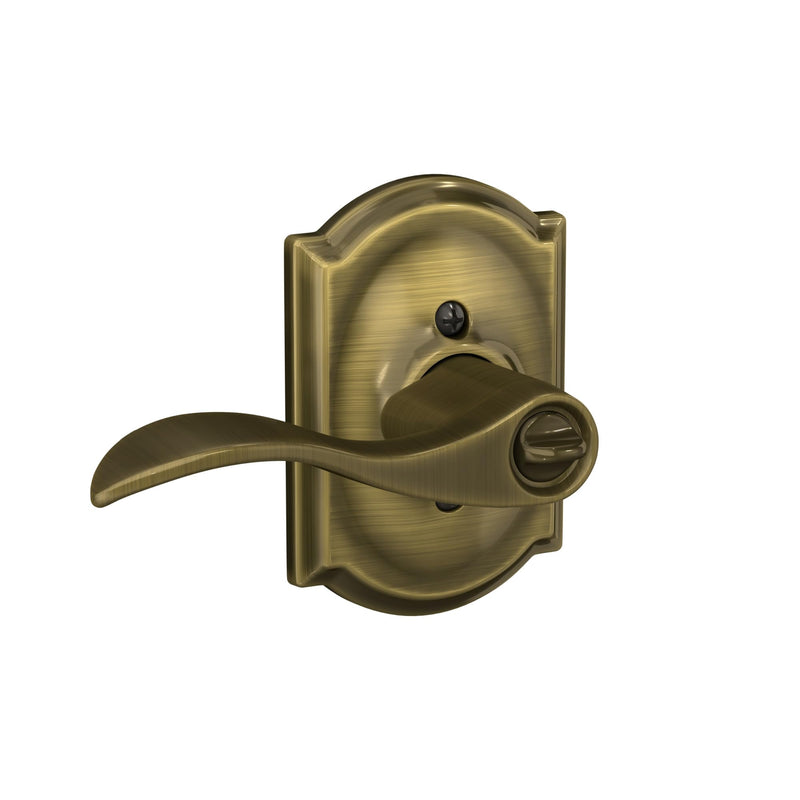 SCHLAGE Accent Lever with Camelot Trim Keyed Entry Lock in Antique Brass - F51A ACC 609 CAM