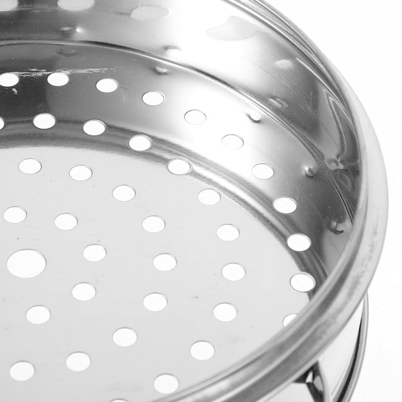 PRETYZOOM Stainless Steel Steamer Basket with Lid Double Handles 7.87X6.29X4.33In Food Steaming Rack for Seafood Dim Sum Meat Cooking