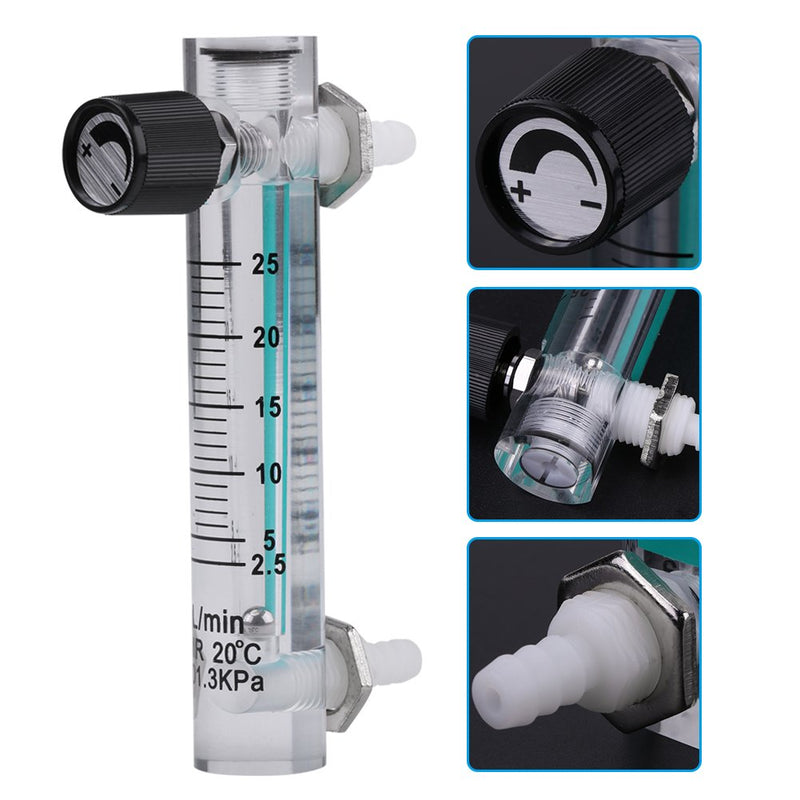 Air Flowmeter, Air Meter Air Flowmeter Control Valve 2.5-25 LPM Flowmeter Suitable for Air Measuring
