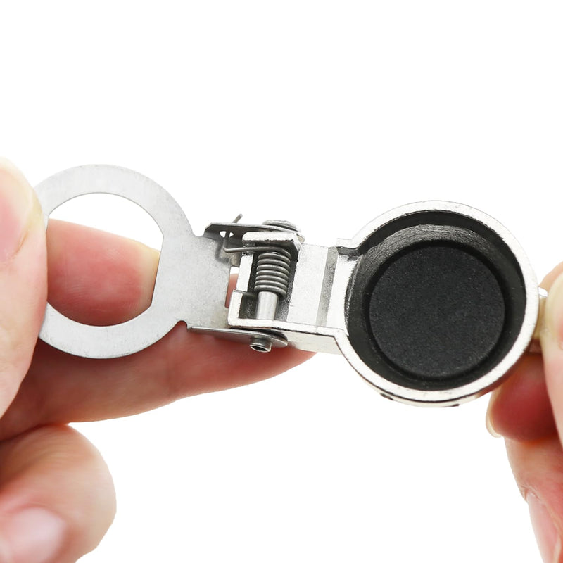 Heyous 2PCS Silver Cam Lock Dust Cover Tool Box Zinc Alloy Waterproof Cover Lock Latch for 16mm Diameter Cam Lock Tool Box Lock Replacement Dust Cover