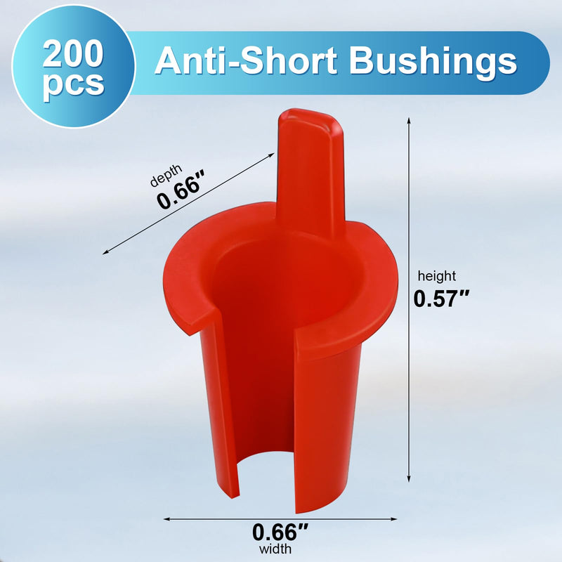 BBTO 200-Pack 5/16 Inch Anti-Short Bushing Electrical Anti Short Bushing Red Head MC/BX Cable bushing for 14/2-12/2 MC Wire