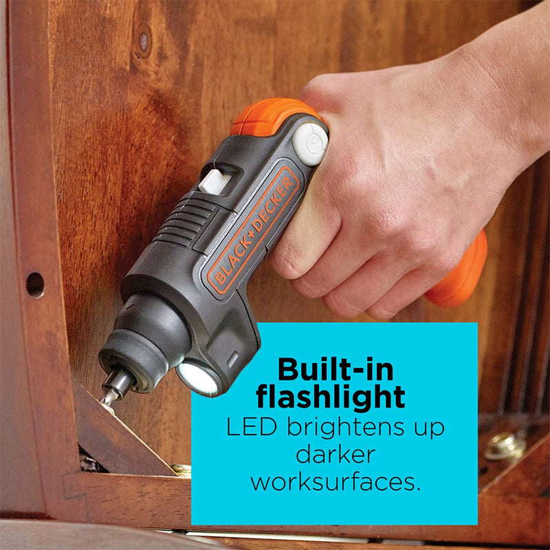 BLACK+DECKER 4V MAX* Cordless Screwdriver with LED Light (BDCSFL20C)