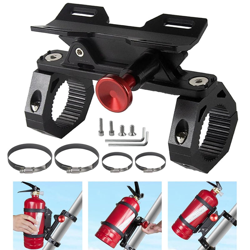 UTV Fire Extinguisher Mount Kit - Quick Release Fire Extinguisher Mounting Bracket Adjustable 1.75'' to 2'' Roll Bar Aluminum Alloy Heavy Duty for Polaris RZR Ranger Can-Am Maverick ATV Style 2