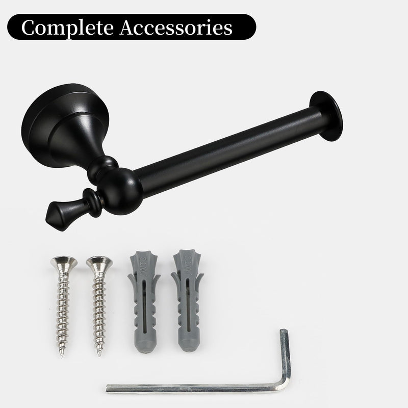 Black Toilet Paper Holder, Matte Black Towel Ring, Hand Towel Holder Toilet Paper Roll Holder Wall Mount Bathroom Accessories, Modern Bathroom Hardware 2 Set