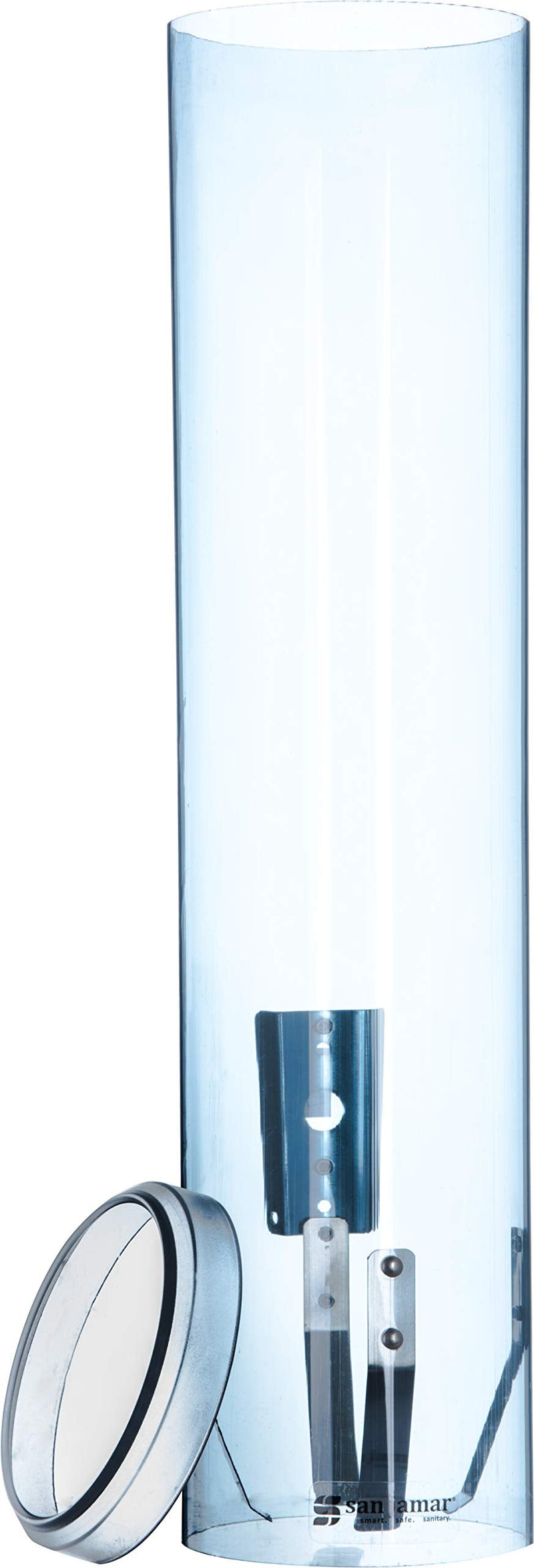 San Jamar Large Pull-Type Cup Dispenser 6-12 Oz. Flat Cups, 4.5 - 7 Oz Cone Cupz with Flip Cap for Restaurants, Home, and Office, Plastic, 16 Inches, Arctic Blue