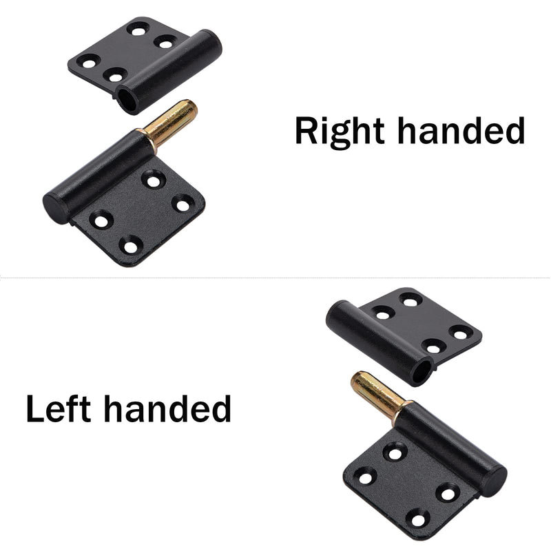 6 Pcs 4 Inch Lift Off Hinges Flag Hinges Black Door Hinge Removable Hinges 3 left + 3 right