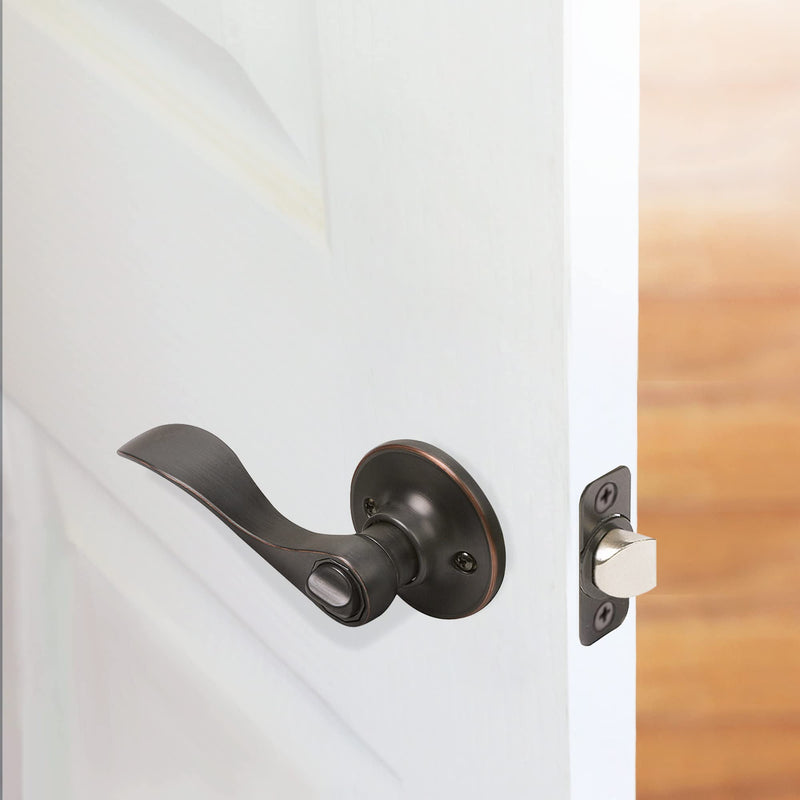 Design House 700534 Springdale Privacy Bed and Bath Door Lever Oil Rubbed Bronze Privacy - Locking