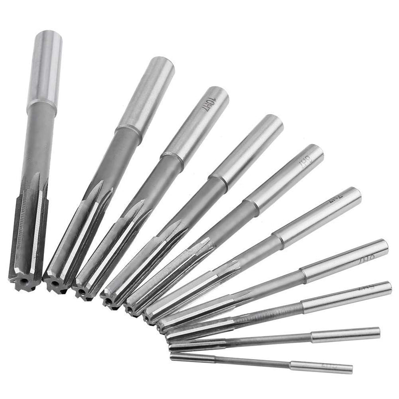 Metric Reamer Set HSS Straight Shank 10Pcs 3-12mm