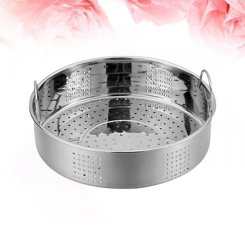 UPKOCH Stainless Steel Steamer Insert 9.84 Inch Food Steamer Basket with Dual Handles Multi-Vent Steaming Grid for Dumplings Bao Buns Kitchen Cooking 25cm