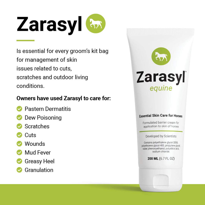Zarasyl Equine Barrier Cream with Orthosilicic Acid to Promote Wound Healing – 6.7oz - PawsPlanet Australia