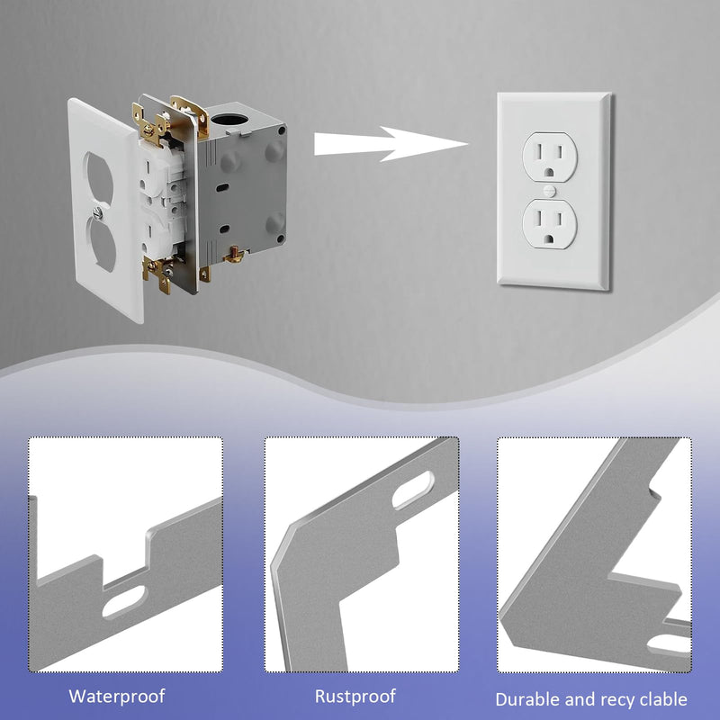 Outlet Spacer,Flush Fit Device Leveling Plates For Wall Outlet Repair And Loose Electrical Outlet Fix,Self-Leveling Electrical Socket Extenders for Electrical Box and Outlet Switches 10