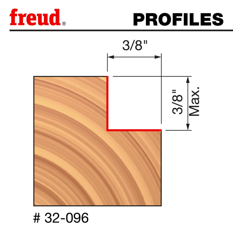 Freud 32-096: 1-1/4" (dia.) Rabbeting Bit with 1/4" shank, 3/8" shank length