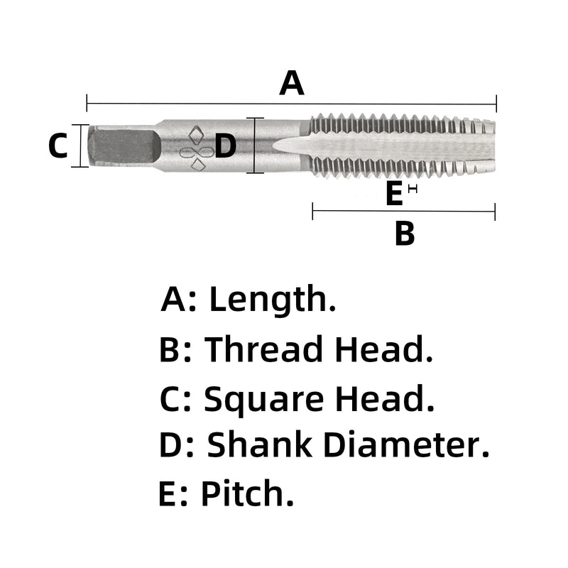 M22 X 1.5 Metric Hand Tap, Right Hand M22 X 1.5mm Threading Hand Tap 1Pair M22x1.5