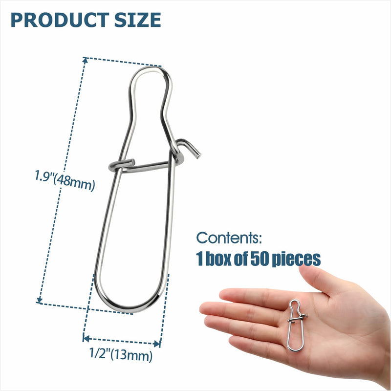50 Pcs Boat Flag Pole Clips, Marine Spring Clips for Halyard Rope, Antenna Flag Mount Accessories for Pontoon, Sailboat, Yacht, Patriotic USA Flag Display, 1.9" x 1/2"
