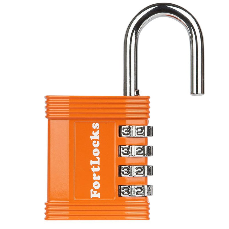 Padlock - 4 Digit Combination Lock for Gym Outdoor & School Locker, Fence, Case & Shed – Heavy Duty Resettable Set Your Own Combo – Waterproof & Weatherproof (1 Pack - Orange) 1 Pack - Orange