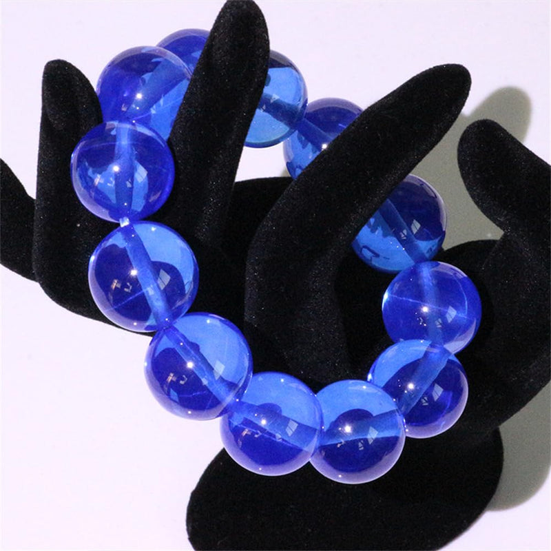Lab Created Synthetic Corundum Round Ball Beads 33#Blue Stone Synthetic Star Sapphire Gem Passed Diamond Test Pen (8mm) 8mm