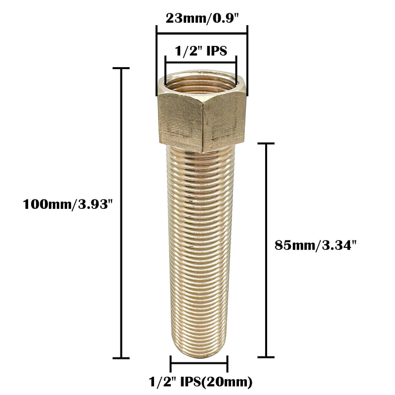 1/2" IPS Faucet Extension Adapter Kits, Brass Extension Nut Fittings, Single Hole Faucet Extension Mounting Pipe