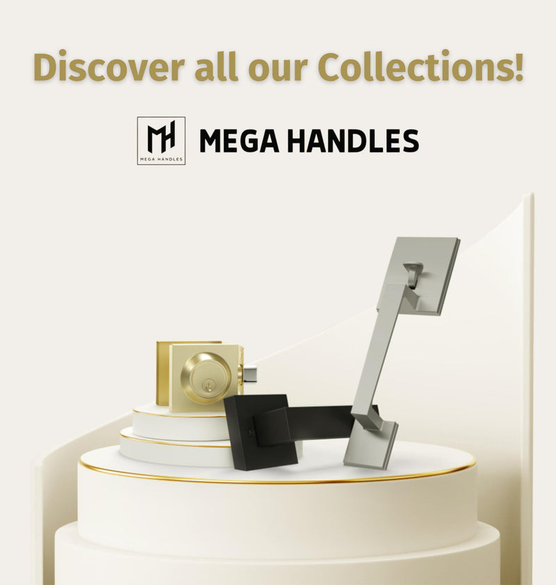 Mega Handles ROBELL Entry Lever, Door Handle, Heavy Duty Square Locking Door Levers Set for Left or Right-Handed Doors - Satin Nickel 1 Pack Entrance