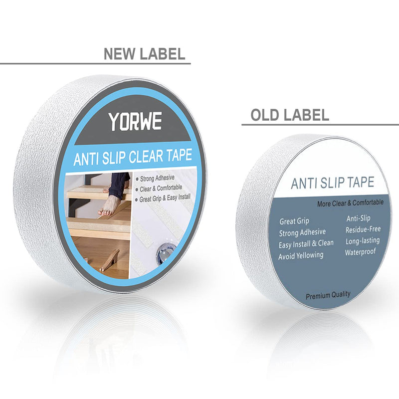 Anti Slip Tape Transparent, More Clear and Comfortable Safety Track Tape (1" Width x 190" Long, Clear) 1" Width x 190" Long