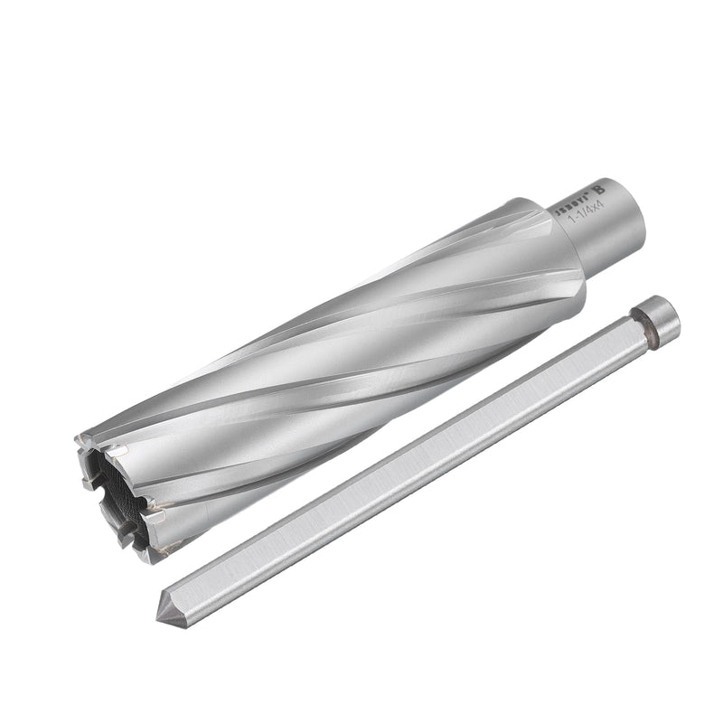 HARFINGTON Annular Cutter 1-1/4" Dia 4" Depth 3/4" Shank TCT Cutting Drill Bits with Pin for Magnetic Drill Press 1-1/4" x 4"