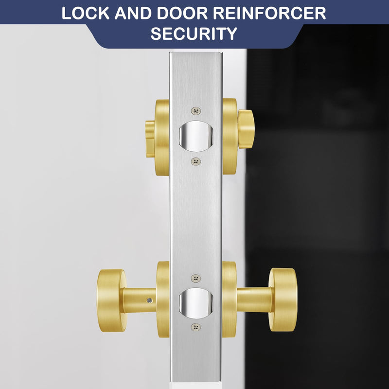 Lock and Door Reinforcer Plate, Reinforce and Repair Doors, Add Extra Security to Your Home, Latch/Deadbolt Cover Plate 2-3/8 in Backset, 1-3/4 in Thickness, Stainless Steel Door Guard DH-60-45 Satin Nickel