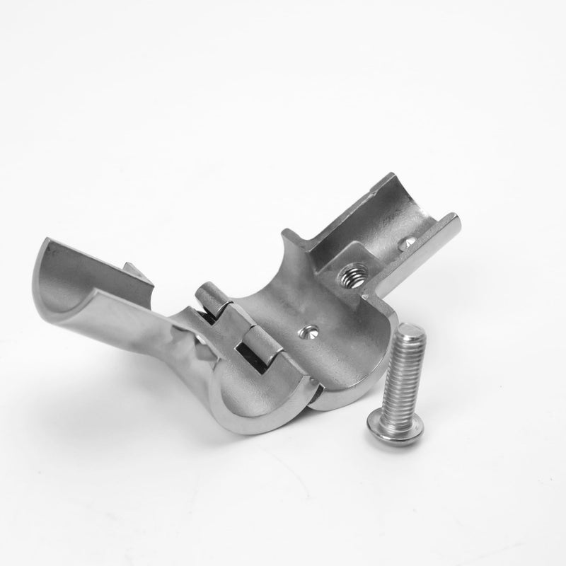 316 Stainless Steel Boat Marine Handrail for 25.5mm (1 inch) Tube 90 Degree T/Tee Fitting Rail Connector Split (Silver 2 Pieces)