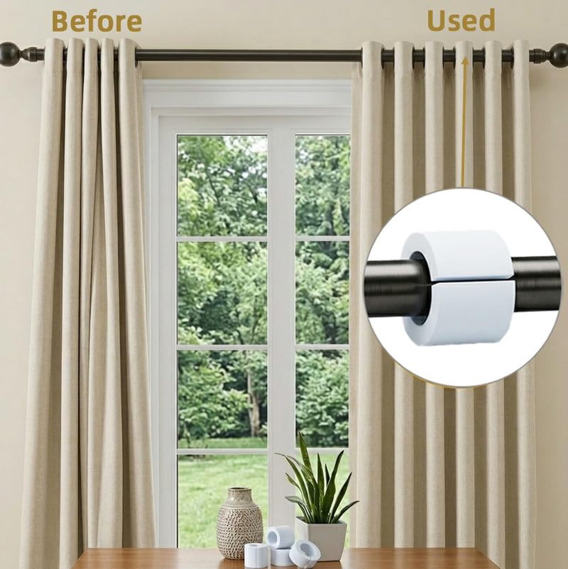 16Pcs Curtain Spacers for Grommet Drapes with 1 Soft Tape Measure - 85mm | Foam Material,Light Weight,Auto-Snap-Back,Easy Install No Tools,Keep Curtains Evenly Spaced and Neat,Accessories for Drapes 16