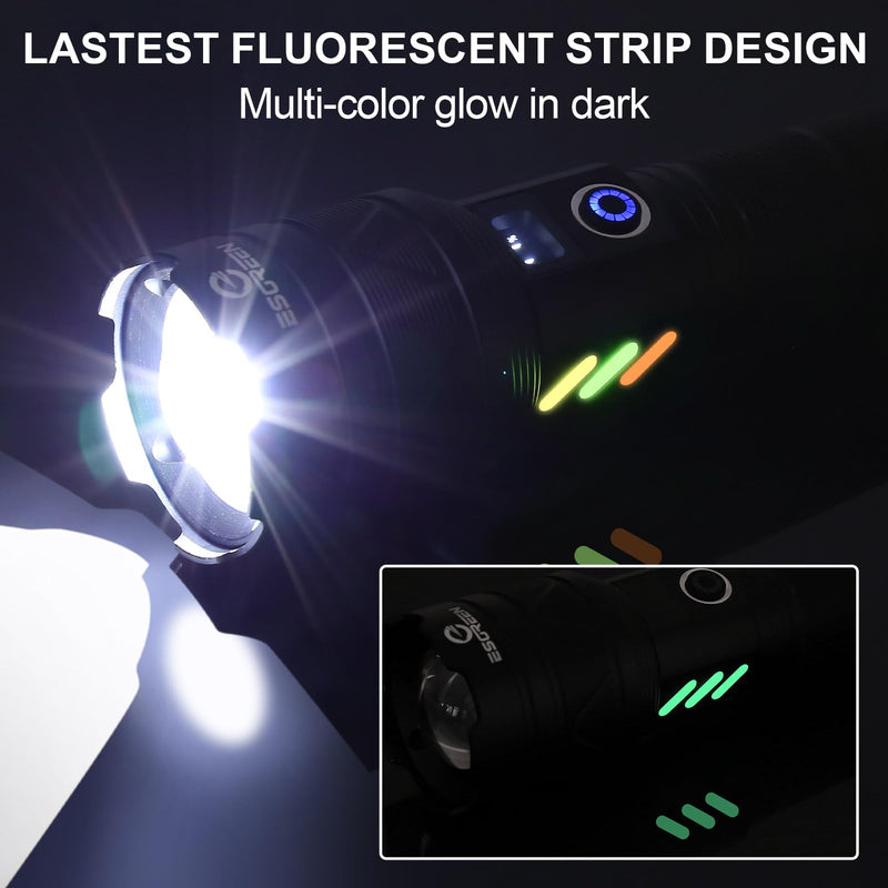 Rechargeable Flashlights 1000000 High Lumens, Long Range 5000ft, Super Bright LED Flashlight USB C, High Powerd Multi-functional Heavy Duty Strong Flash Light High Beam, For Emergency Security Camping