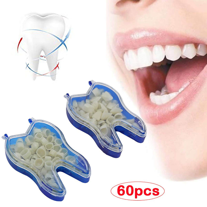 60Pcs Teeth Crown, Temporary Resistable Crown of Teeth with Different Sizes Oral Care Posterior Crown