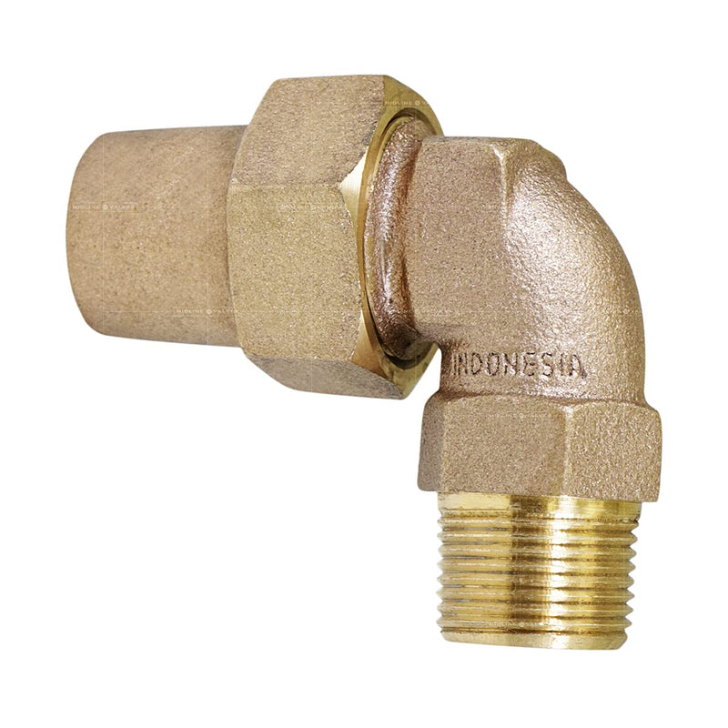 Midline Valve XT-FGN0100 Water Service Elbow; 1 in. Flare x MIP Pipe Fitting; Bronze 1 Inch