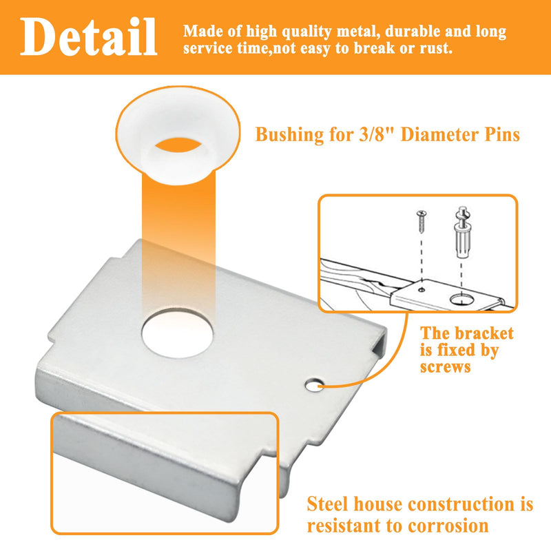6Pcs N7192 Bi-fold Door Repair Bracket, Top or Bottom Mount, Each with Screw and Gasket, for 1-3/8 in Wood Doors, Fits 7/16 in Pivot