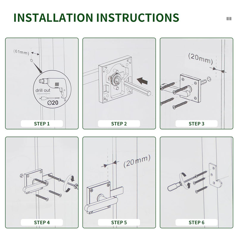 Double Side Gate Latch, Heavy Duty Left Swinging Door Latch Gate Hardware for Outdoor Fence, Wooden Gates, Pool Gate, Garden
