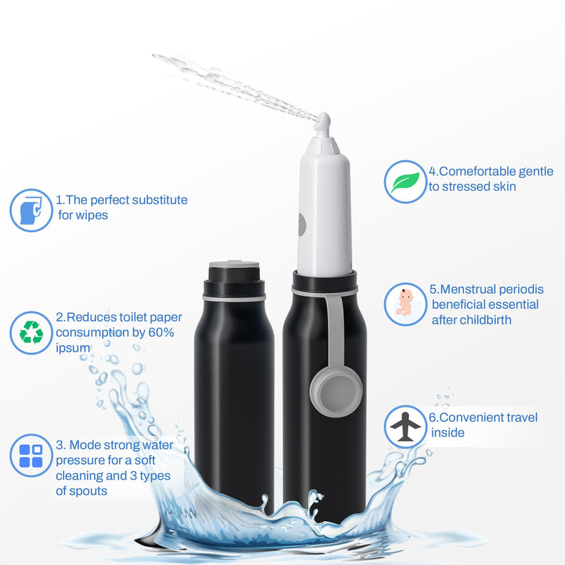 Portable Bidet for Travel with 3 Spray Settings, High Pressure Handheld Bidet, Rechargeable Electric Portable Bidet for Women & Men