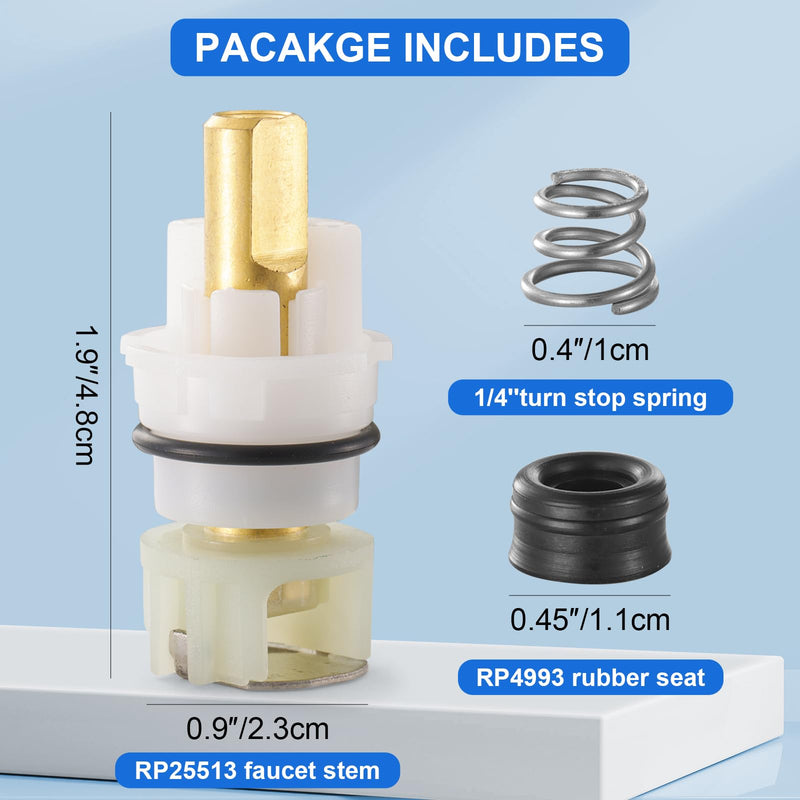 RP25513 Faucet Stem Assembly Kit Compatible with Delta Two Handle Faucet with RP4993 Rubber Seat and Spring-4Pack