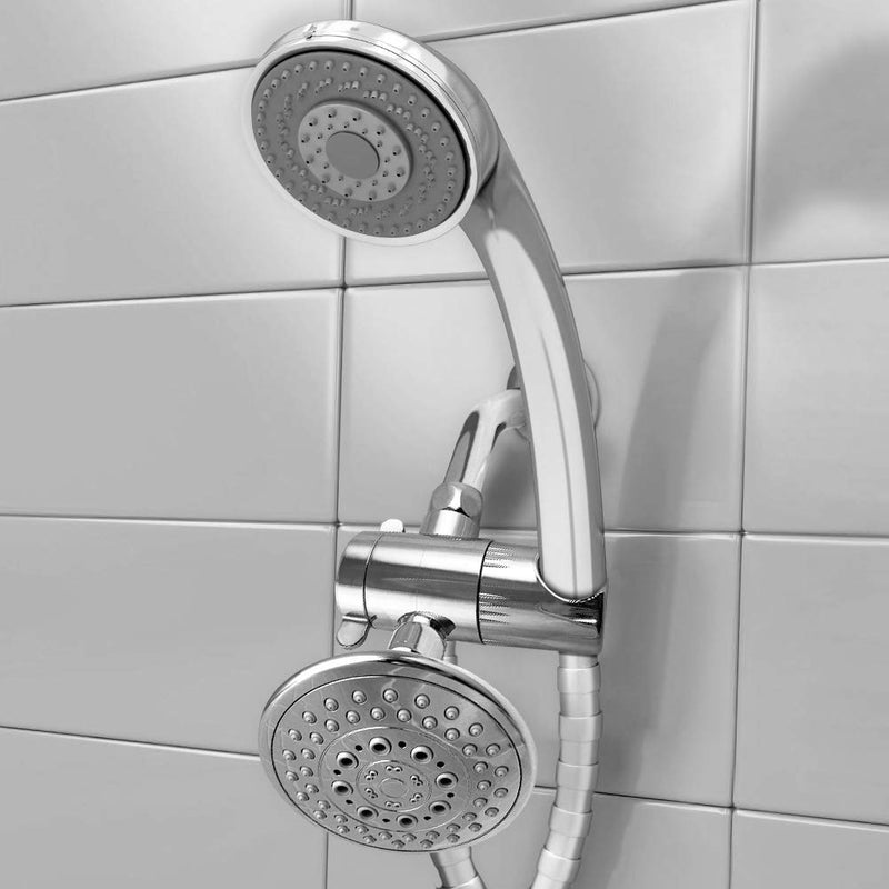 QWORK 3 Way Shower Diverter Valve 1/2” with Hand Shower Cradle for Bathroom Hand Shower Hardware Accessory 1 pc