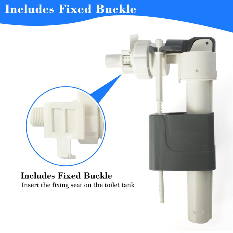 Side Mount Toilet Fill Valve, 3/8 Inch Side Entry Valve Compatible with TOTO Wall Mount Toilet Tank