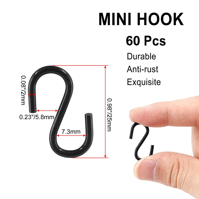 Metal Small S Hook 60 0.98” Length, 2mm Thickness