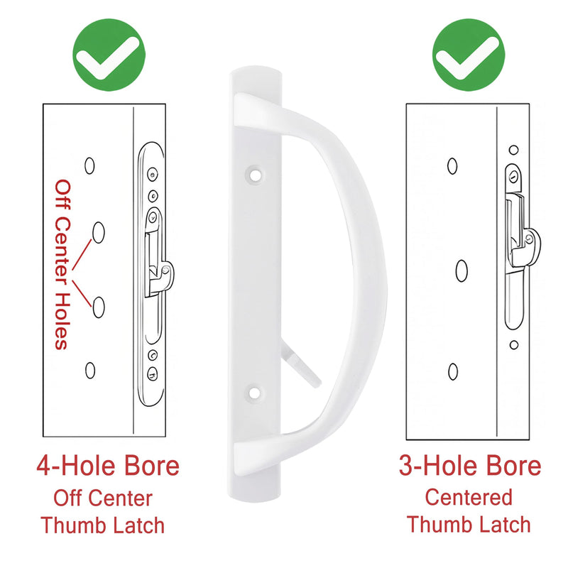 Offset Position Sliding Patio Door Handleset with Mortise Lock - 3-15/16" H.C., 45° Keyway, Fits 1-3/8" to 2" Thick Doors, Non-Handed (Keyed with Latch Lock+Keeper) Keyed With Latch Lock+Keeper