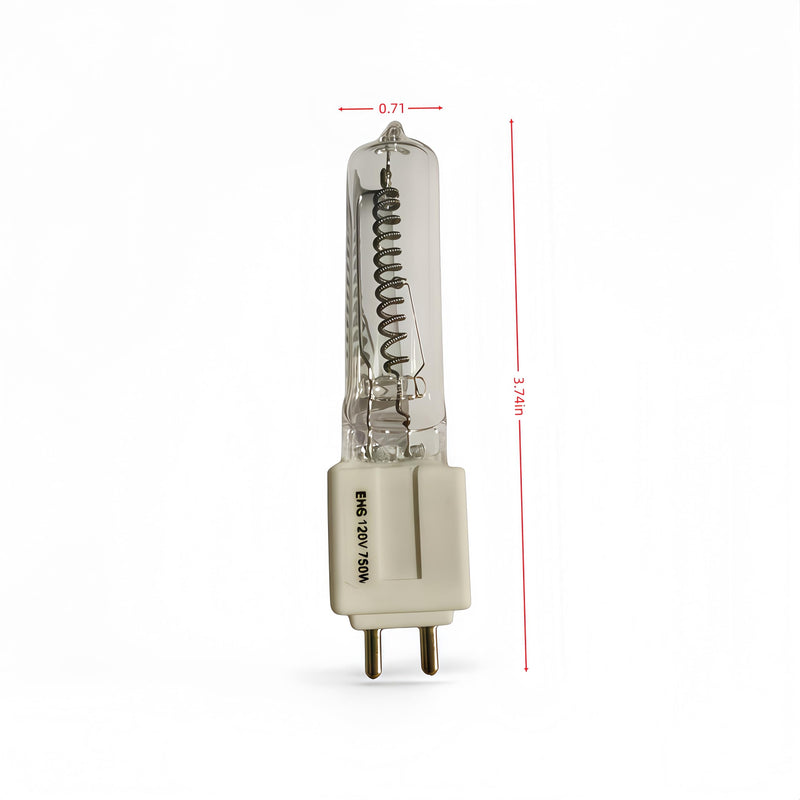 2PCS EHG 750W 120V Halogen Lamp Base G9.5 Medium Bipin,T6 Halogen Bulb Stage Studio Lamp,Clear 2