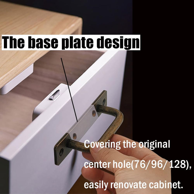 30 Pack 5 Inch 128 mm Copper Cabinet Pulls with Base Plate Cupboard Aluminum Handles Drawer Pull Cabinet Handles 30