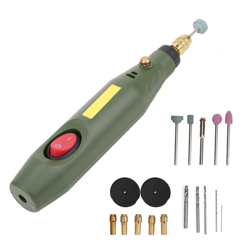 Electric Drill Rotary Tool Grinder Engraver Carver Accessory Kit for Agate Wood Carving Drilling Etching Sanding Polishing AC 100-240V 18000RPM (US Plug) (US Plug )