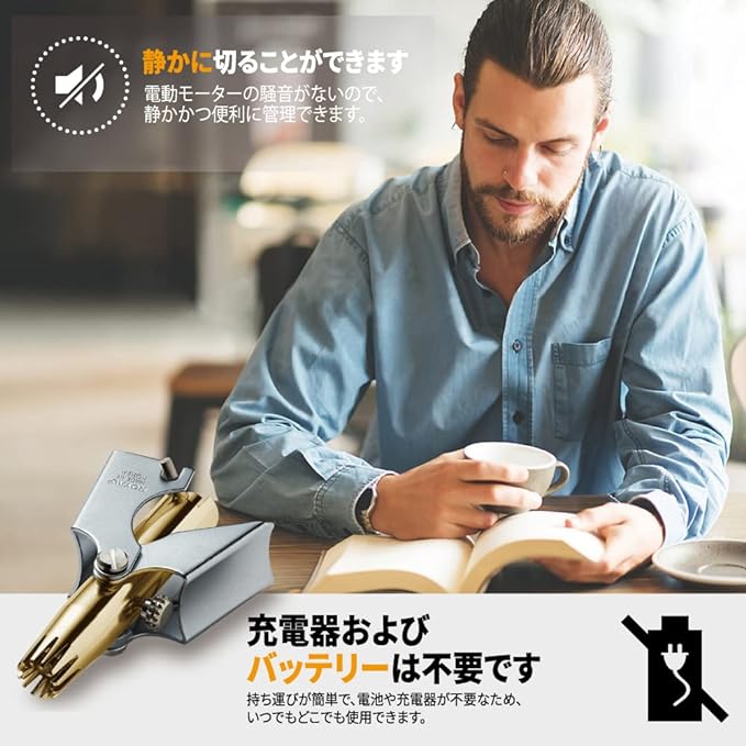 Royal Gold Nose Hair Cutter for Men "Golden Birdy" Allergy Free Manual No Batteries Waterproof Pain Free 12 3D Blades Patented Mechanism ET-4PG - NewNest Australia
