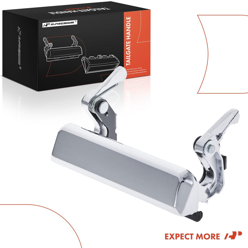 A-Premium Tailgate Handle Liftgate Latch Handle Compatible with Ford F-150 1987-1996, F-250 1987-1996 1998, F-250 HD 1997, F-350 1987-1997, F-Super Duty 1988-1997, Chrome, Replace# F1TZ-9943400-A