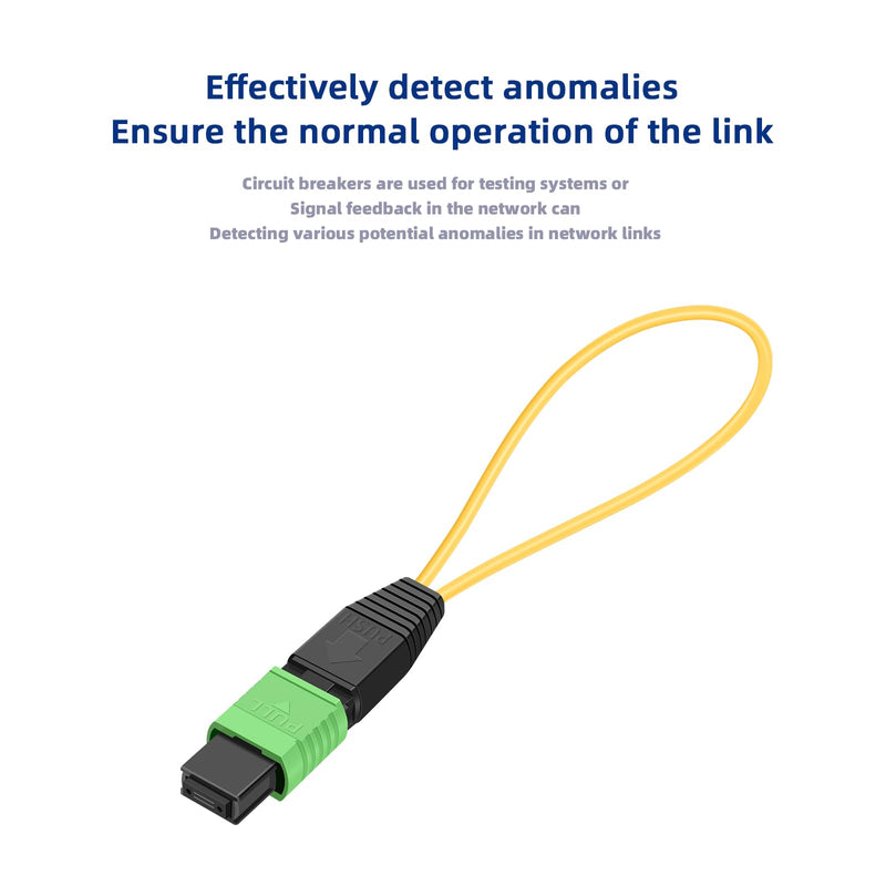 5pack MPO/APC 12-Core Single Mode Fiber Loopback, Pull Ring Design for High-Precision Network Testing and Maintenance 5pack MPO-12core-SM
