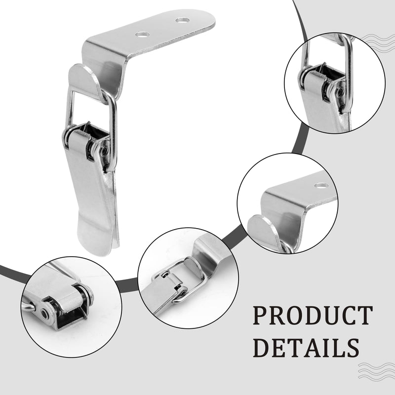 90 Degree Tool Box Hood Locks Latches, Stainless Steel Box Latch Toggle Catch Lock, Cabinet Latch Hardware Corner Latch, Generic 90 Degree Latch for Box Cabinet Door Barn(4 Sets) No lock hole