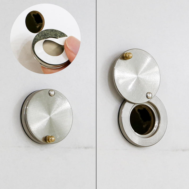 Peephole Cover, Solid Brass Privacy Door Viewer Cover with Double-Sided Self-Adhesive Tape for 5/8 inch Diameter Door Peephole (1, Antique Bronze) 1