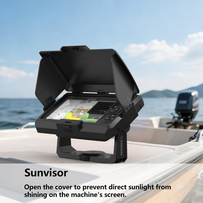 Protective Sun Visor Shield for Garmin Striker Vivid 5cv and Garmin Striker 5cv, ABS Foldable Weather Protection Screen Cover, Marine GPS Display Shade (Black)