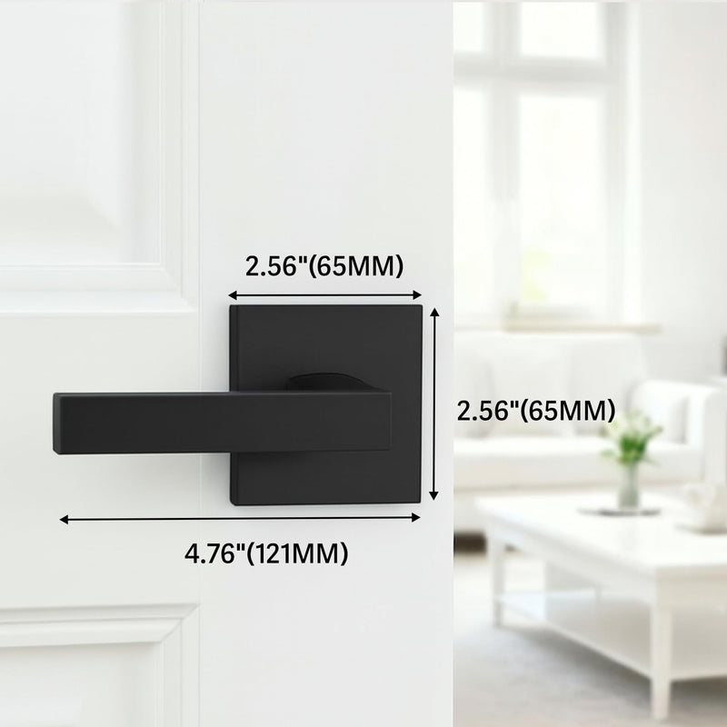 Keylynx Square Interior Door Handle Compatible with D200 Smart Lock, Passage Non-Locking Lever for Closet & Hallway, Reversible for Right & Left Side, Smooth Operation