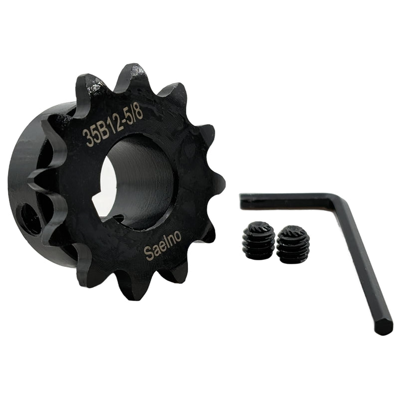 #35 Roller Chain Sprocket Type B 5/8 inch Bore 12 Tooth, Hardened Antirust 1045 Steel Drive Sprockets 35B12-5/8